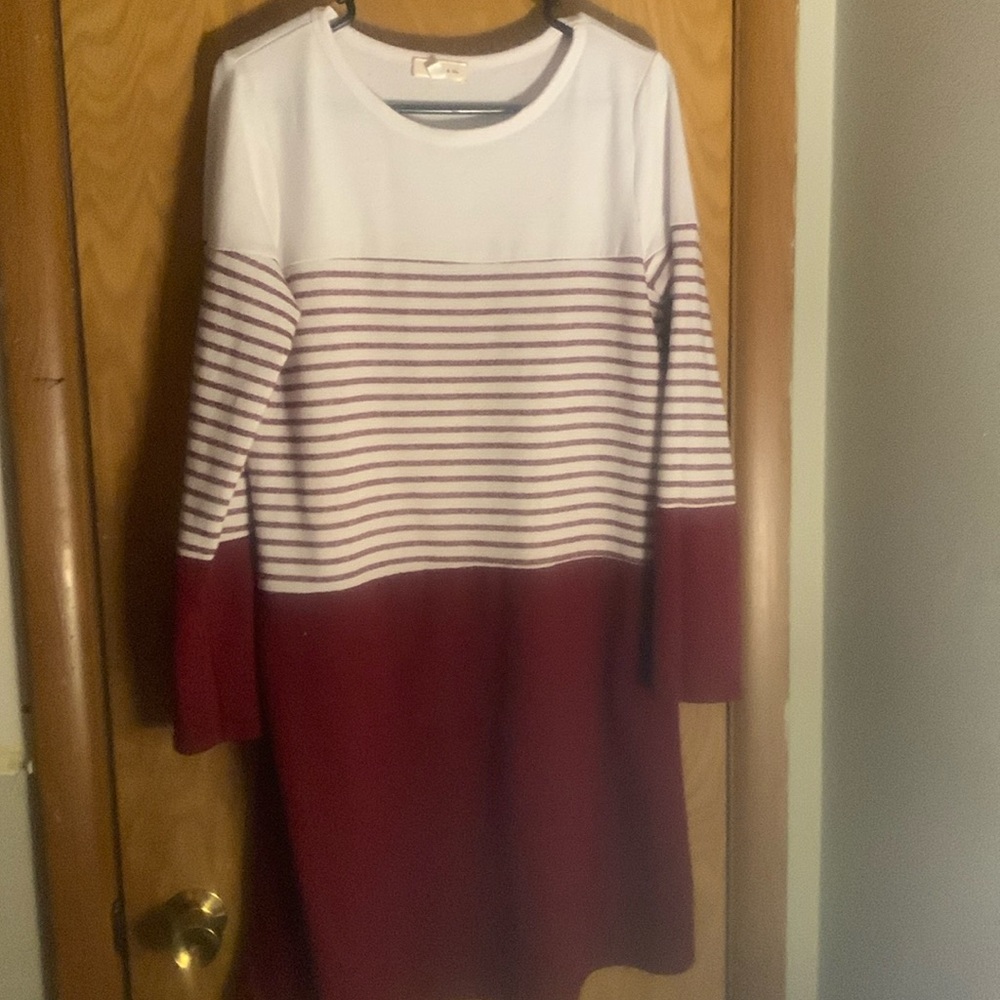 Warm women’s knee length sweater dress